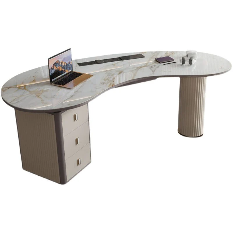 Bureau de bureau sur pied de style Home Glam avec 3 tiroirs Clearhalo