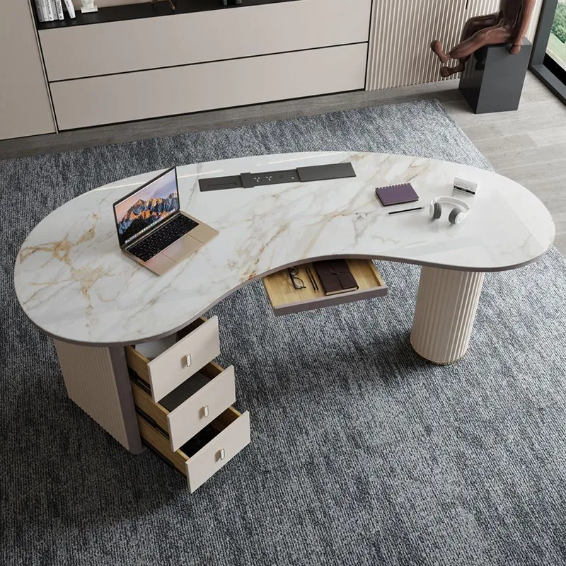 Bureau de bureau sur pied de style Home Glam avec 3 tiroirs Clearhalo