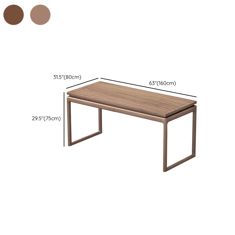 Bureau de chambre à coucher en bois massif, bureau d'écriture rectangulaire à base de traîneau Clearhalo