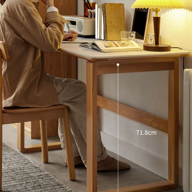 Bureau de chambre à coucher de bureau d'écriture de style simple en bois massif, 29,5 pouces de haut Clearhalo