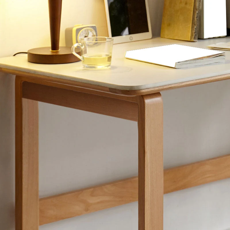 Bureau de chambre à coucher de bureau d'écriture de style simple en bois massif, 29,5 pouces de haut Clearhalo