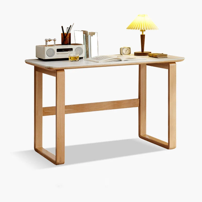Bureau de chambre à coucher de bureau d'écriture de style simple en bois massif, 29,5 pouces de haut Clearhalo