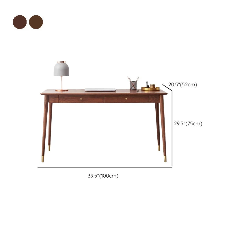 Bureau de chambre à coucher, pieds en bois massif, bureau Parsons avec tiroir Clearhalo
