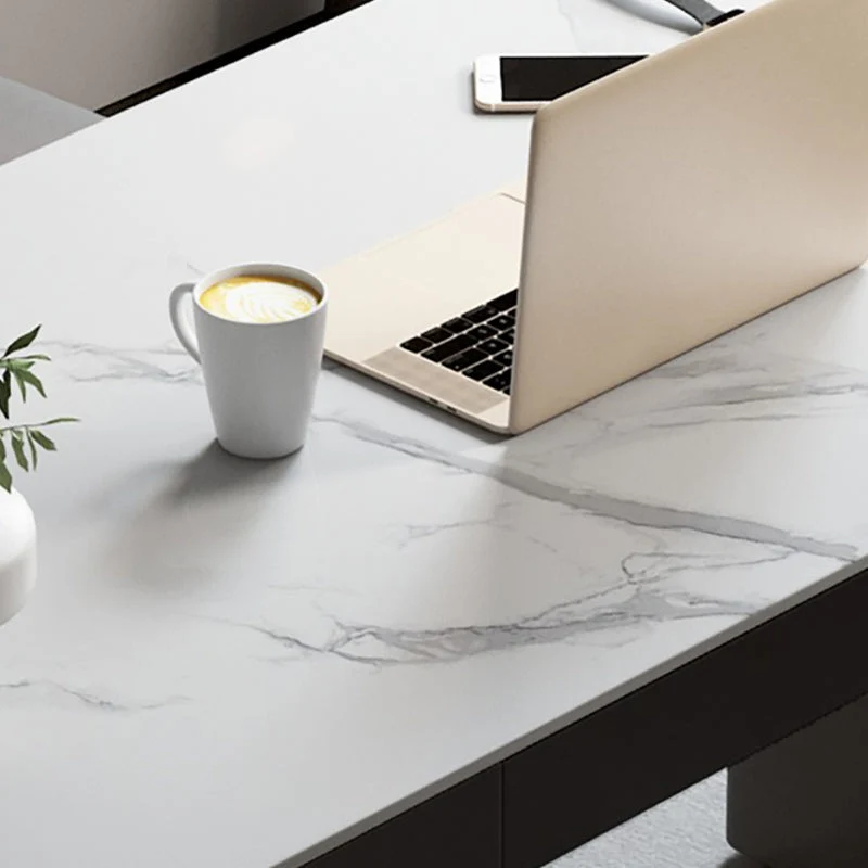 Bureau de chambre à coucher en pierre contemporaine avec 3 tiroirs Clearhalo