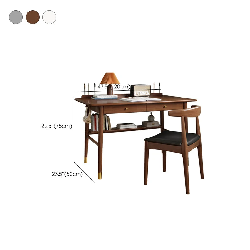 Bureau de chambre à coucher de style glamour, bureau d'écriture de 29,5 pouces de haut avec tiroirs Clearhalo