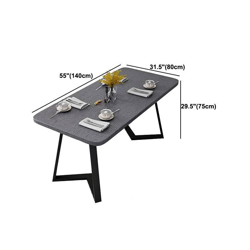 Bureau contemporain avec base luge en métal Bureau rectangulaire en bois manufacturé Clearhalo