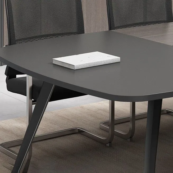 Bureau contemporain avec gestion des câbles Bureau rectangulaire en bois manufacturé noir Clearhalo