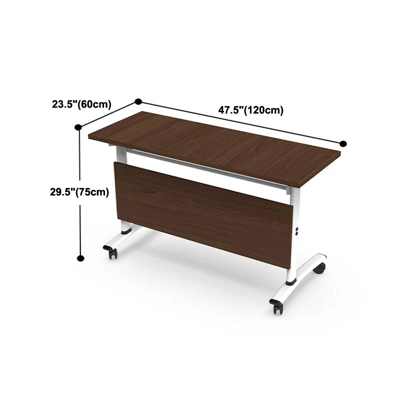 Bureau contemporain avec roulettes Bureau rectangulaire en bois manufacturé marron Clearhalo