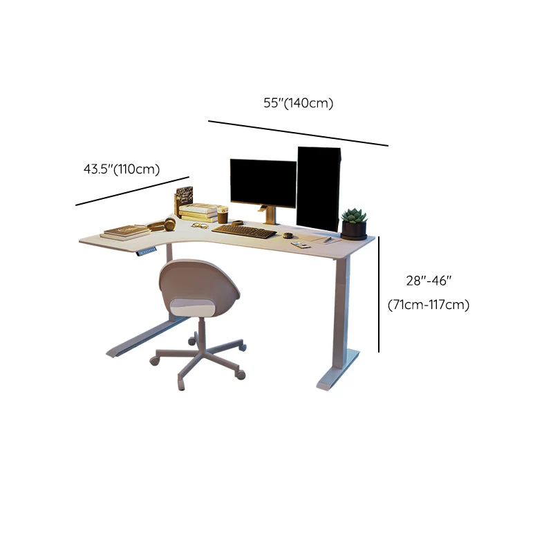 Bureau contemporain en bois artificiel, bureau d'écriture en forme de L pour chambre à coucher Clearhalo