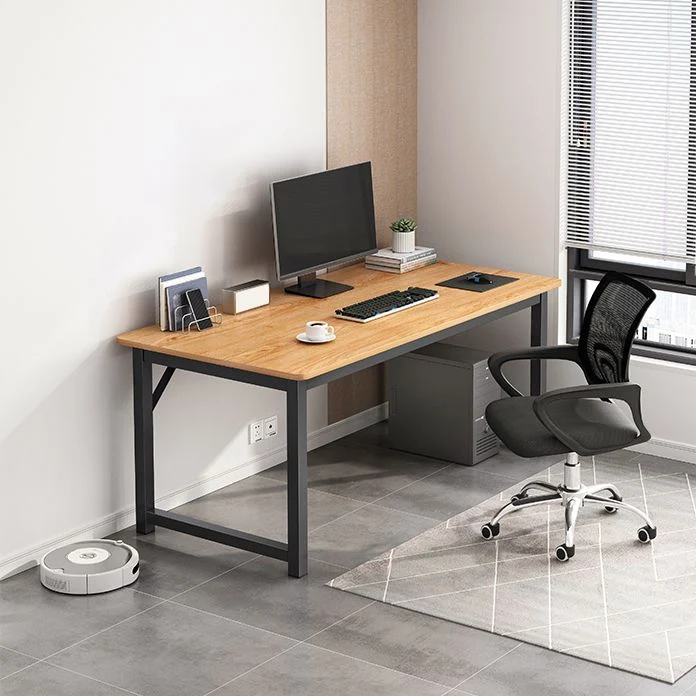 Bureau contemporain en bois avec base luge et pieds en acier Clearhalo