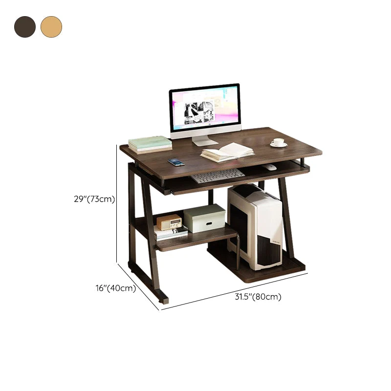 Bureau contemporain en bois d'ingénierie avec plateau à clavier Clearhalo