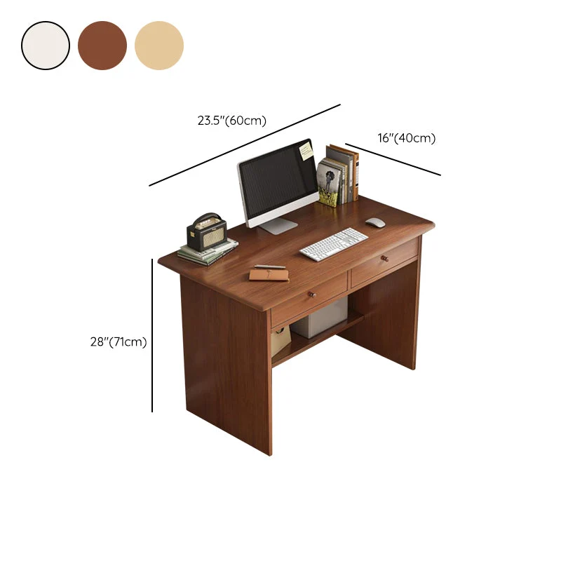 Bureau contemporain en bois d'ingénierie avec étagère de rangement et tiroirs Clearhalo