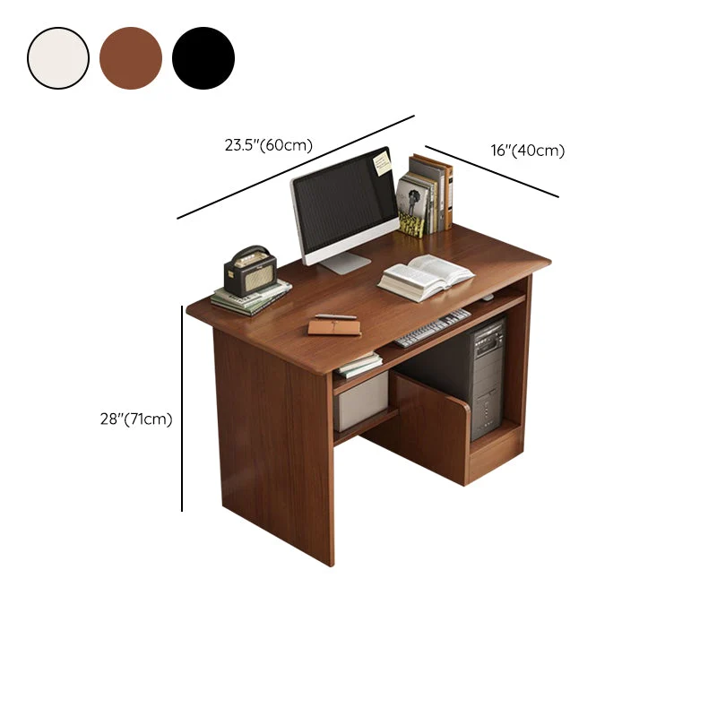 Bureau contemporain en bois d'ingénierie avec étagère de rangement et tiroirs Clearhalo