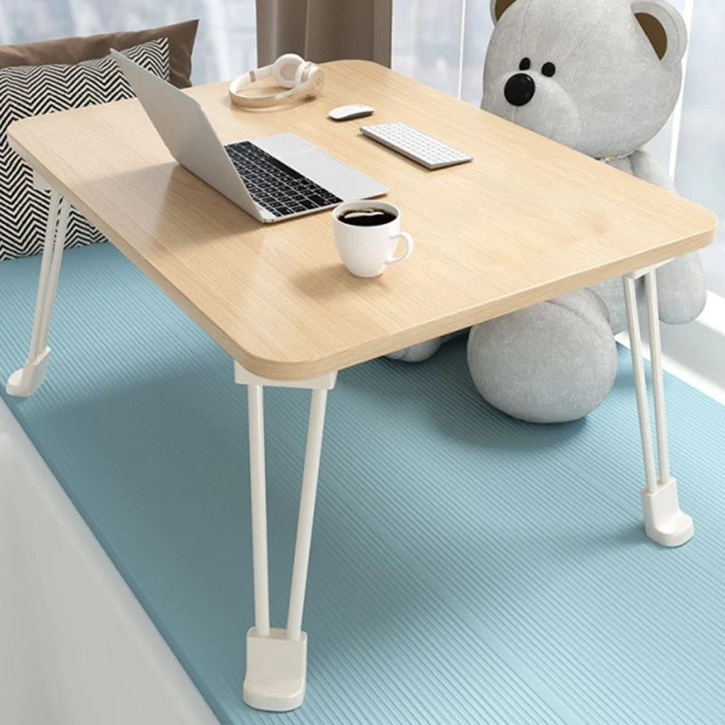 Bureau contemporain en bois d'ingénierie, base rectangulaire en métal, bureau d'écriture pliant Clearhalo