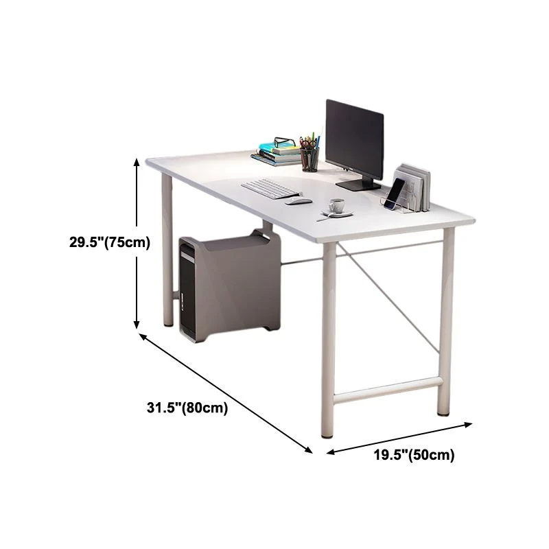 Bureau contemporain en bois d'ingénierie, bureau à base en forme de H pour le bureau à domicile Clearhalo