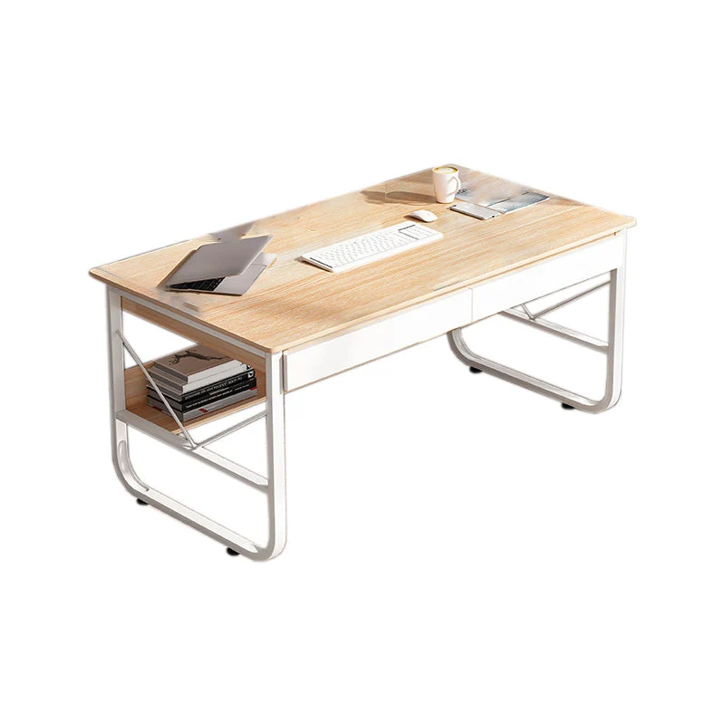 Bureau contemporain en bois d'ingénierie, bureau de chambre à coucher avec tiroirs Clearhalo