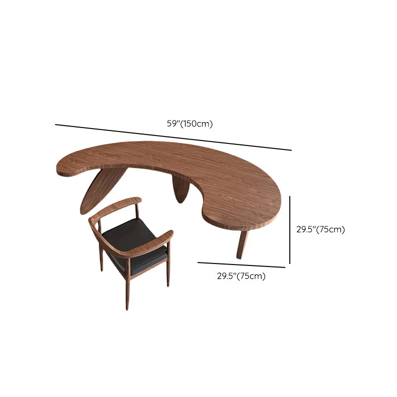 Bureau contemporain en bois massif de 29,5 po de hauteur avec pieds Clearhalo