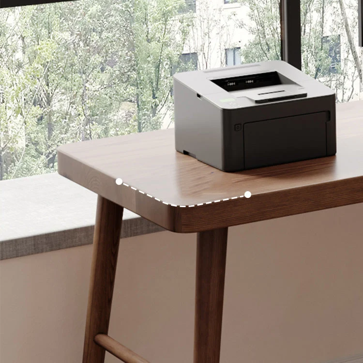 Bureau contemporain en bois massif avec base en forme de H, 29,25 pouces de hauteur Clearhalo