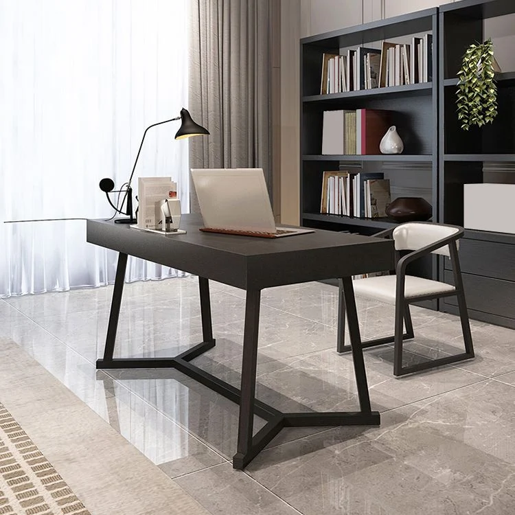 Bureau contemporain en bois massif avec tiroirs Clearhalo