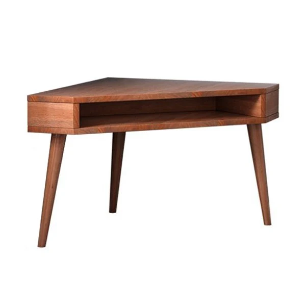 Bureau contemporain en bois massif, bureau de chambre à coucher, marron avec pieds Clearhalo