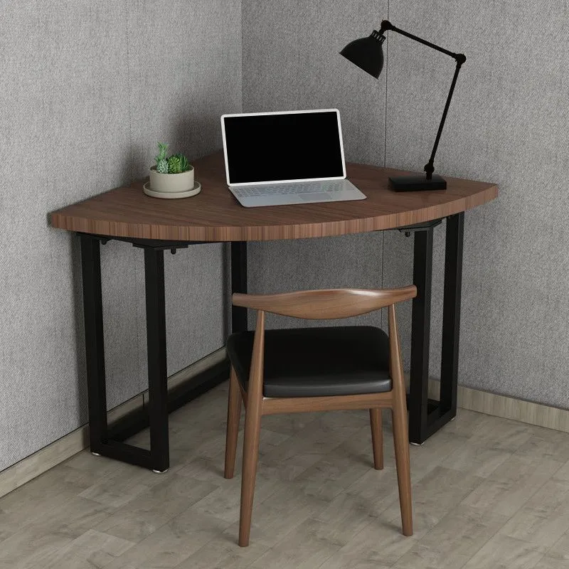 Bureau contemporain en bois massif, bureau de chambre à coucher avec pieds noirs Clearhalo
