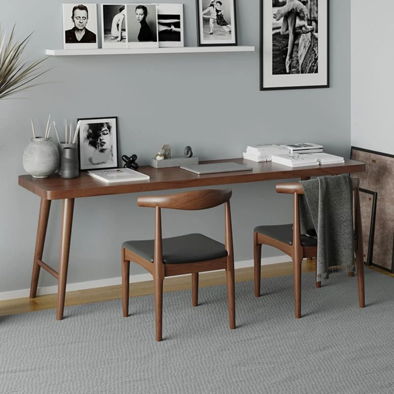 Bureau contemporain en bois massif, bureau d'écriture rectangulaire de 29,53 po de hauteur Clearhalo