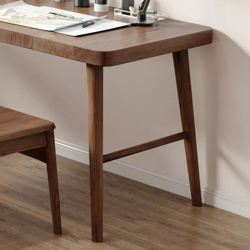 Bureau contemporain en bois massif de bureau d'écriture, 29,25 pouces H Clearhalo