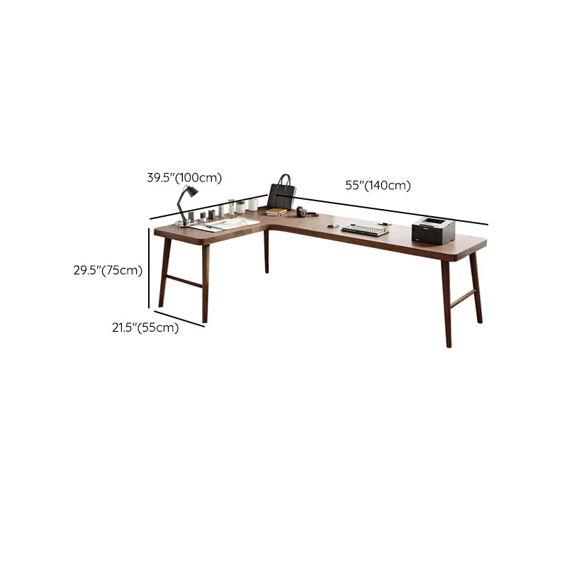 Bureau contemporain en bois massif de bureau d'écriture, 29,25 pouces H Clearhalo