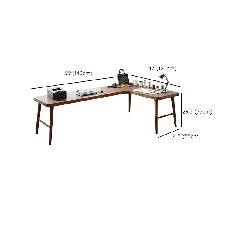 Bureau contemporain en bois massif de bureau d'écriture, 29,25 pouces H Clearhalo