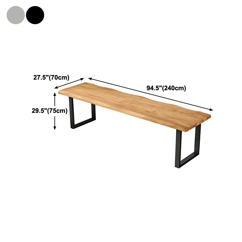 Bureau contemporain en bois de pin, Base rectangulaire en métal, pour le bureau à domicile Clearhalo