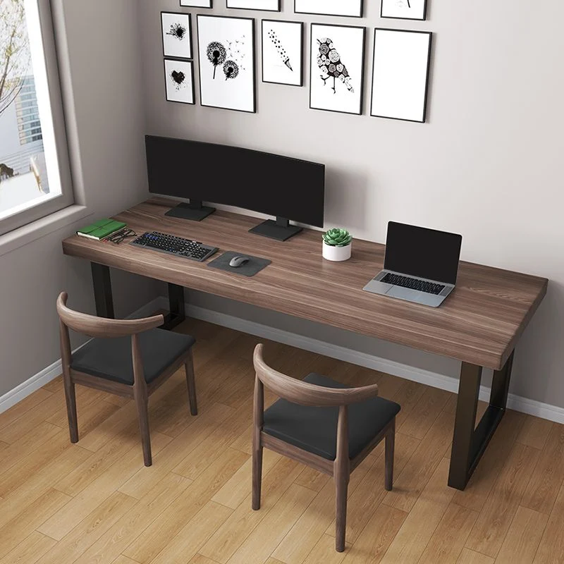 Bureau contemporain en bois de pin, bureau de chambre à coucher avec pieds noirs Clearhalo