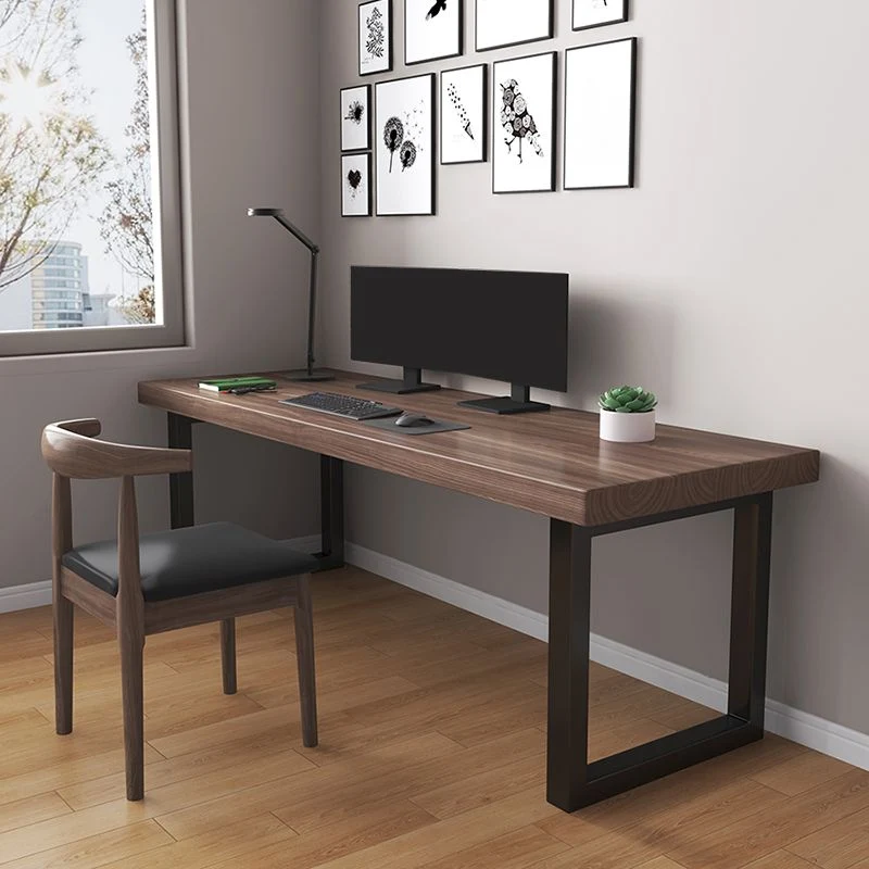 Bureau contemporain en bois de pin, bureau de chambre à coucher avec pieds noirs Clearhalo