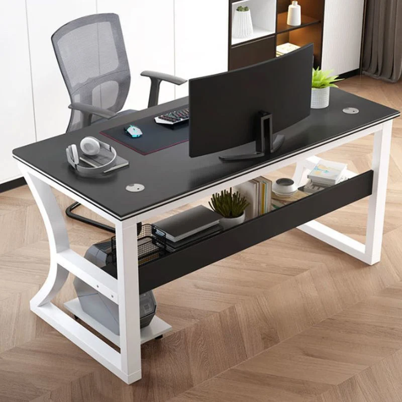Bureau contemporain Bureau à finition antique avec étagère Clearhalo