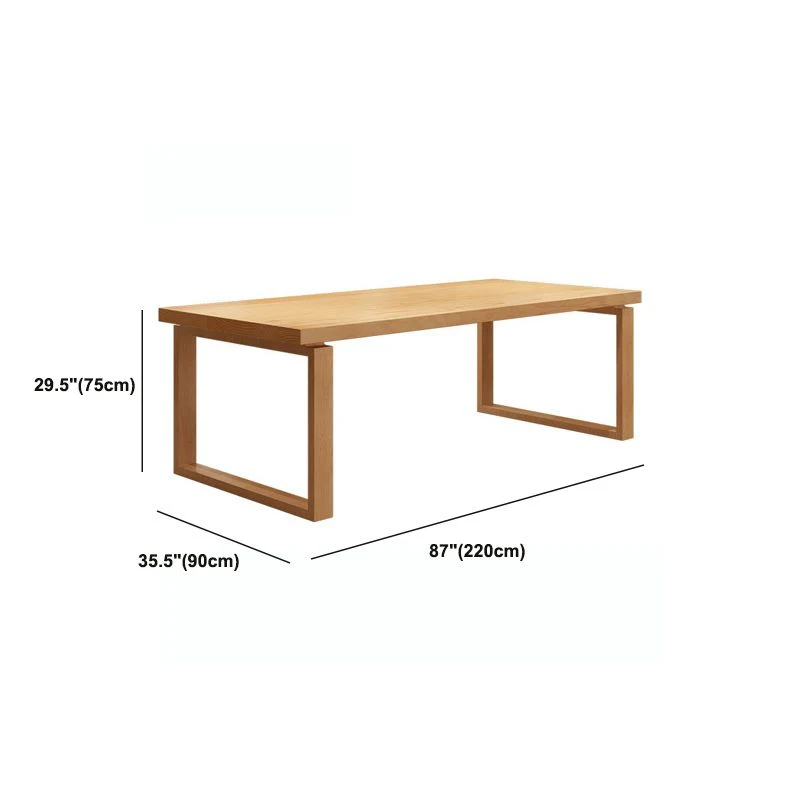 Bureau contemporain Bureau rectangulaire en bois massif Clearhalo