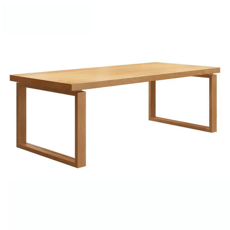 Bureau contemporain Bureau rectangulaire en bois massif Clearhalo