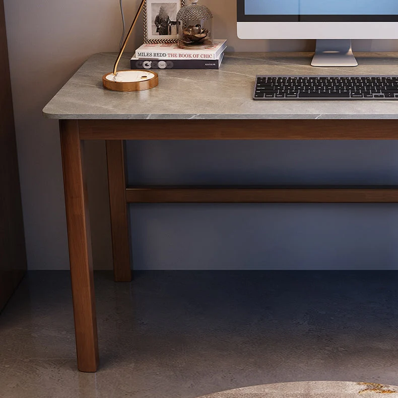 Bureau contemporain Bureau secrétaire rectangulaire en bois avec Parsons Clearhalo
