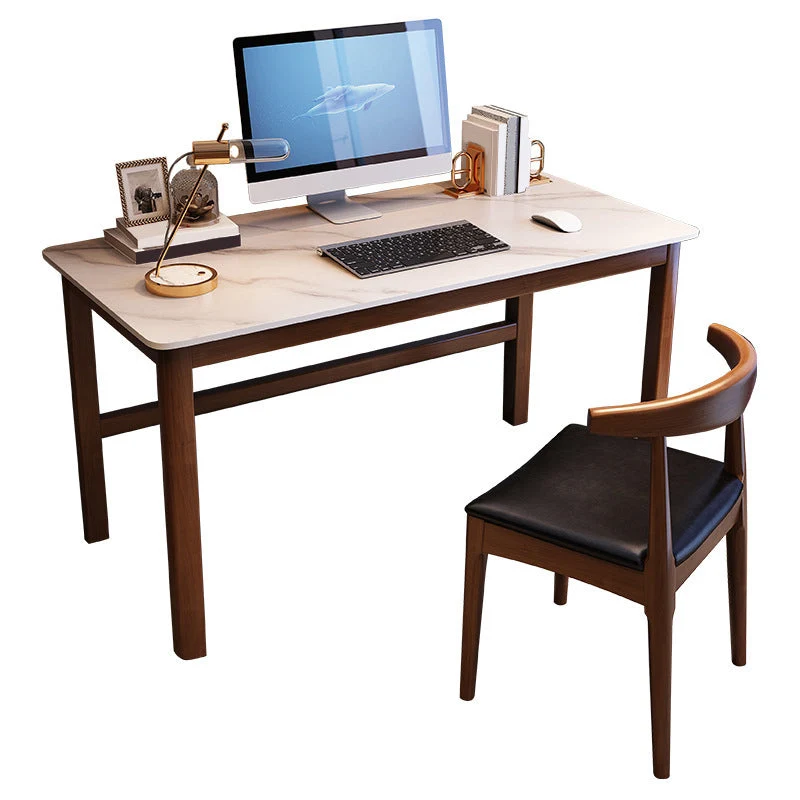 Bureau contemporain Bureau secrétaire rectangulaire en bois avec Parsons Clearhalo