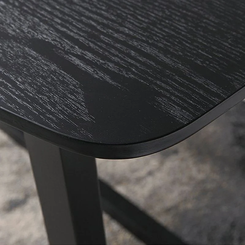 Bureau contemporain de forme irrégulière, bureau d'écriture en bois noir Clearhalo