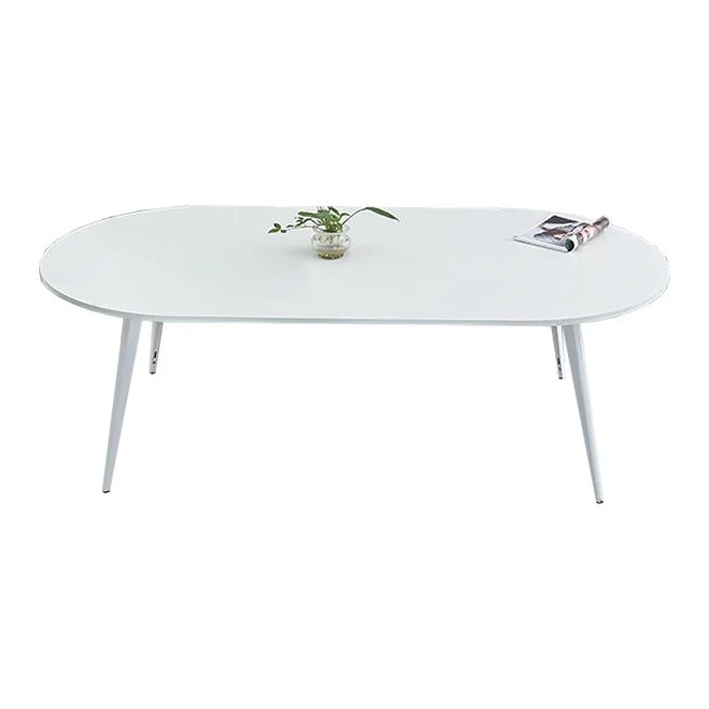 Bureau contemporain ovale en bois blanc Parsons Clearhalo
