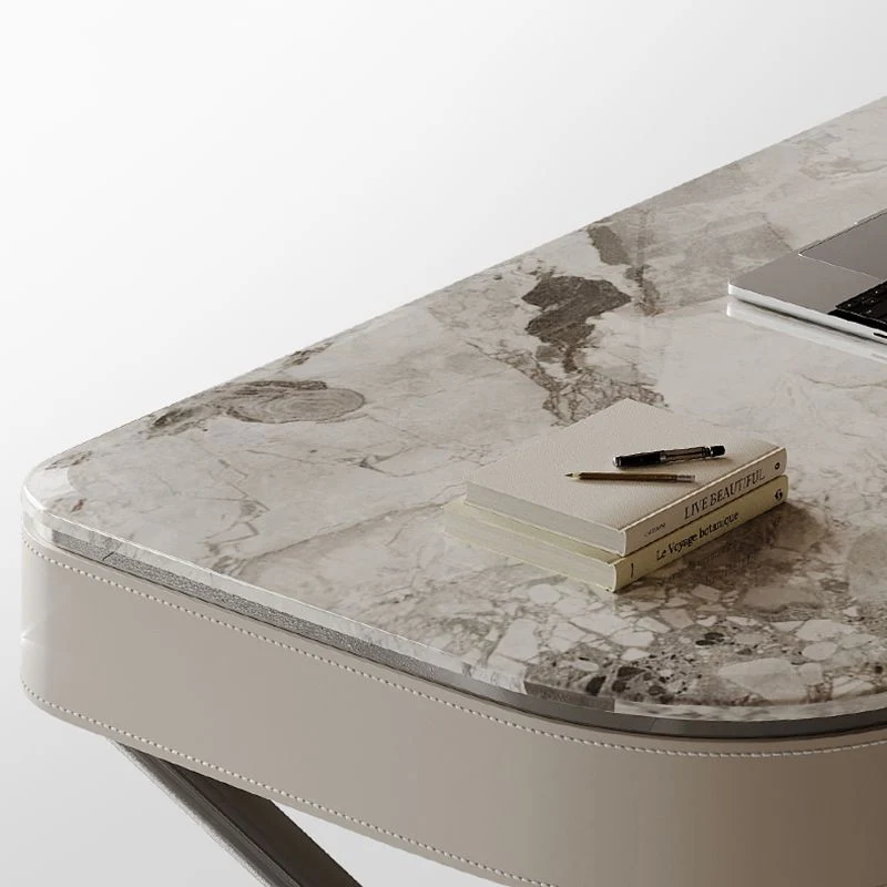 Bureau contemporain en pierre avec 2 tiroirs et bureau d'écriture de 27,56 po de largeur Clearhalo