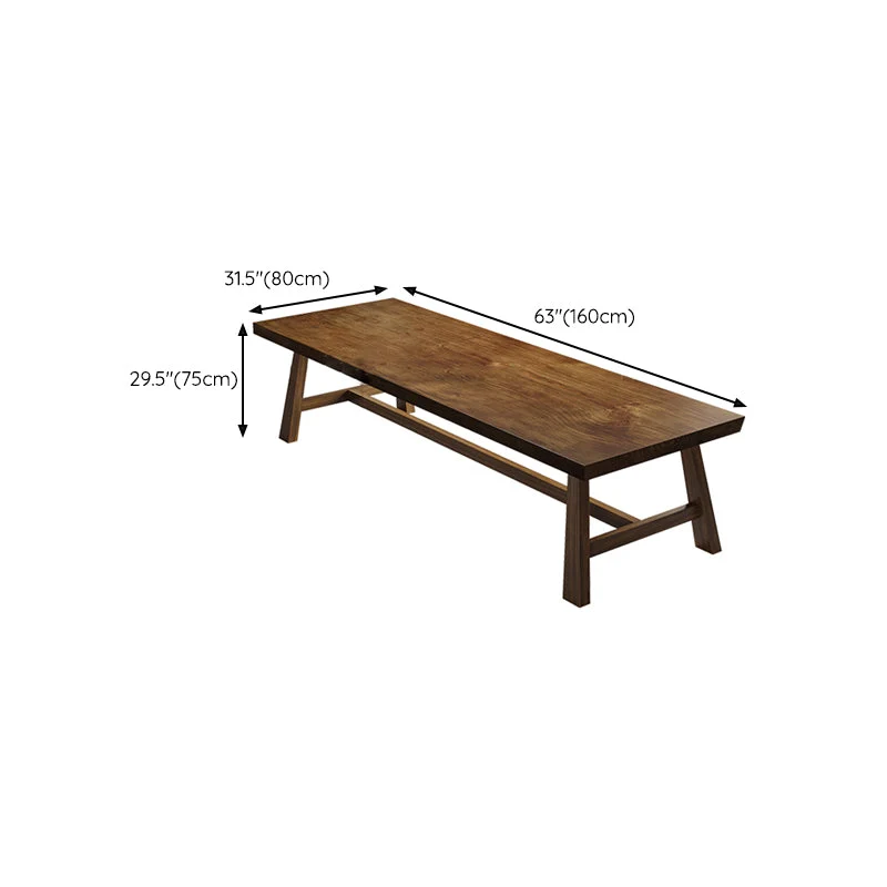 Bureau contemporain en pin, bureau d'écriture rectangulaire en bois massif Clearhalo