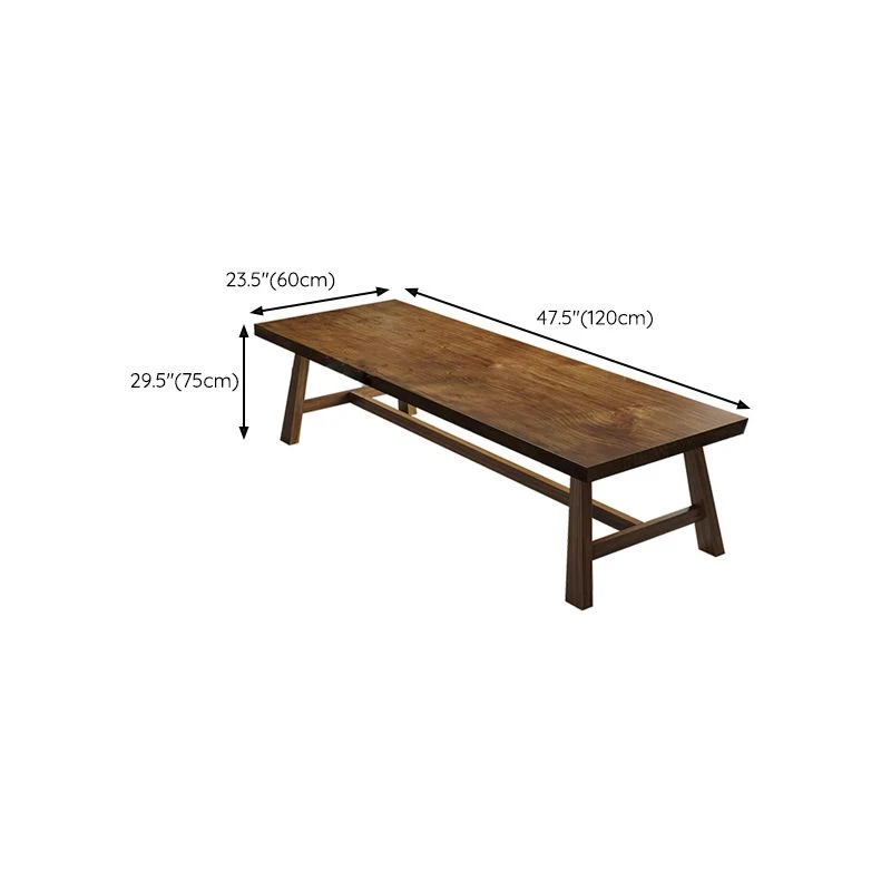 Bureau contemporain en pin, bureau d'écriture rectangulaire en bois massif Clearhalo