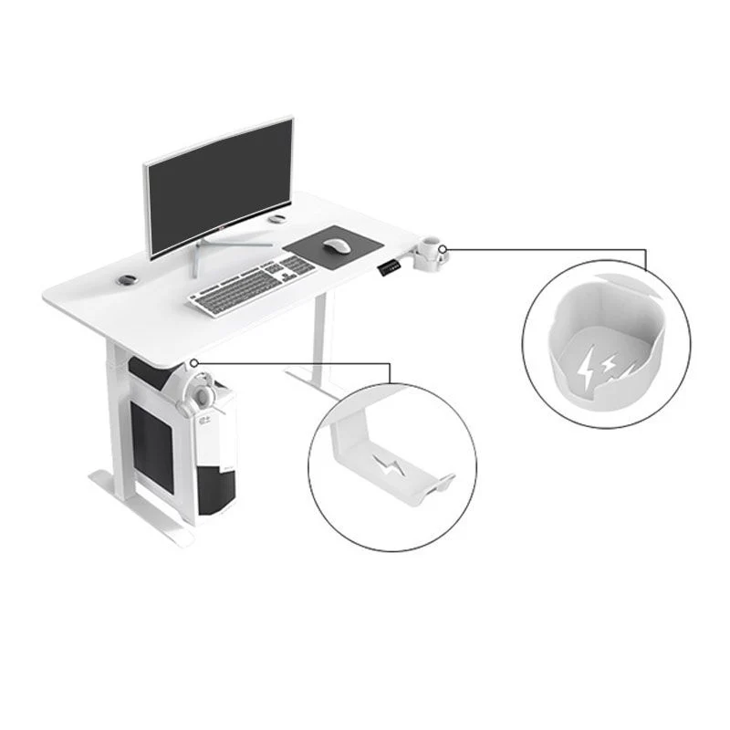 Bureau contemporain pour bureau de jeu rectangulaire en blanc/noir Clearhalo