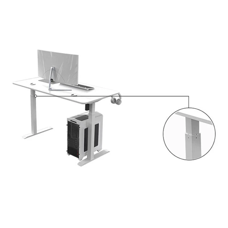 Bureau contemporain pour bureau de jeu rectangulaire en blanc/noir Clearhalo