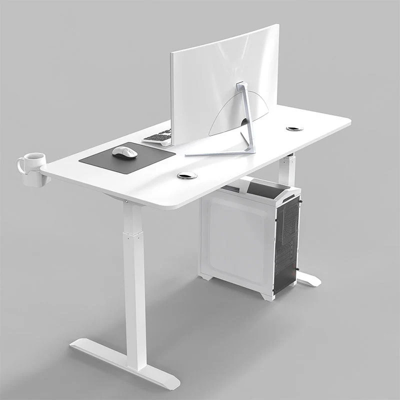 Bureau contemporain pour bureau de jeu rectangulaire en blanc/noir Clearhalo