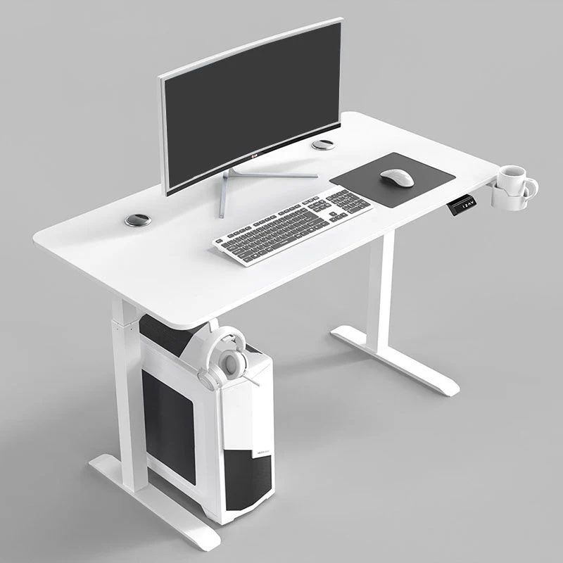 Bureau contemporain pour bureau de jeu rectangulaire en blanc/noir Clearhalo