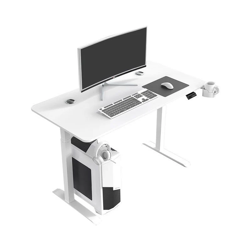 Bureau contemporain pour bureau de jeu rectangulaire en blanc/noir Clearhalo