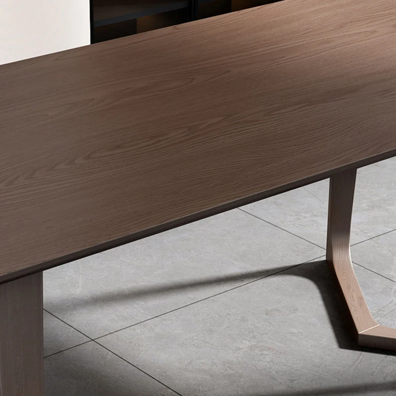 Bureau contemporain rectangulaire en bois massif, bureau d'écriture de 29,53 pouces de hauteur Clearhalo