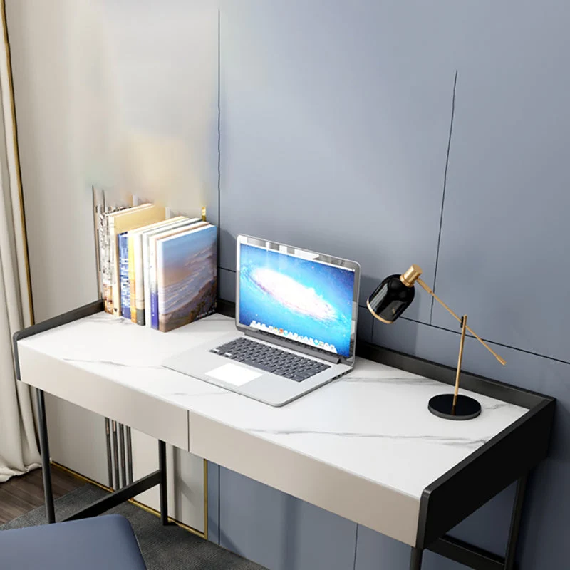 Bureau contemporain Secrétaire rectangulaire avec 2 tiroirs de rangement Clearhalo