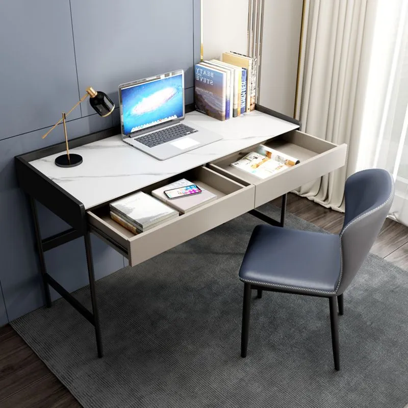 Bureau contemporain Secrétaire rectangulaire avec 2 tiroirs de rangement Clearhalo